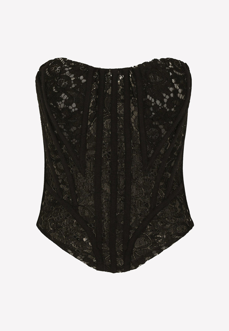 Lace Detail Bustier Cropped Top