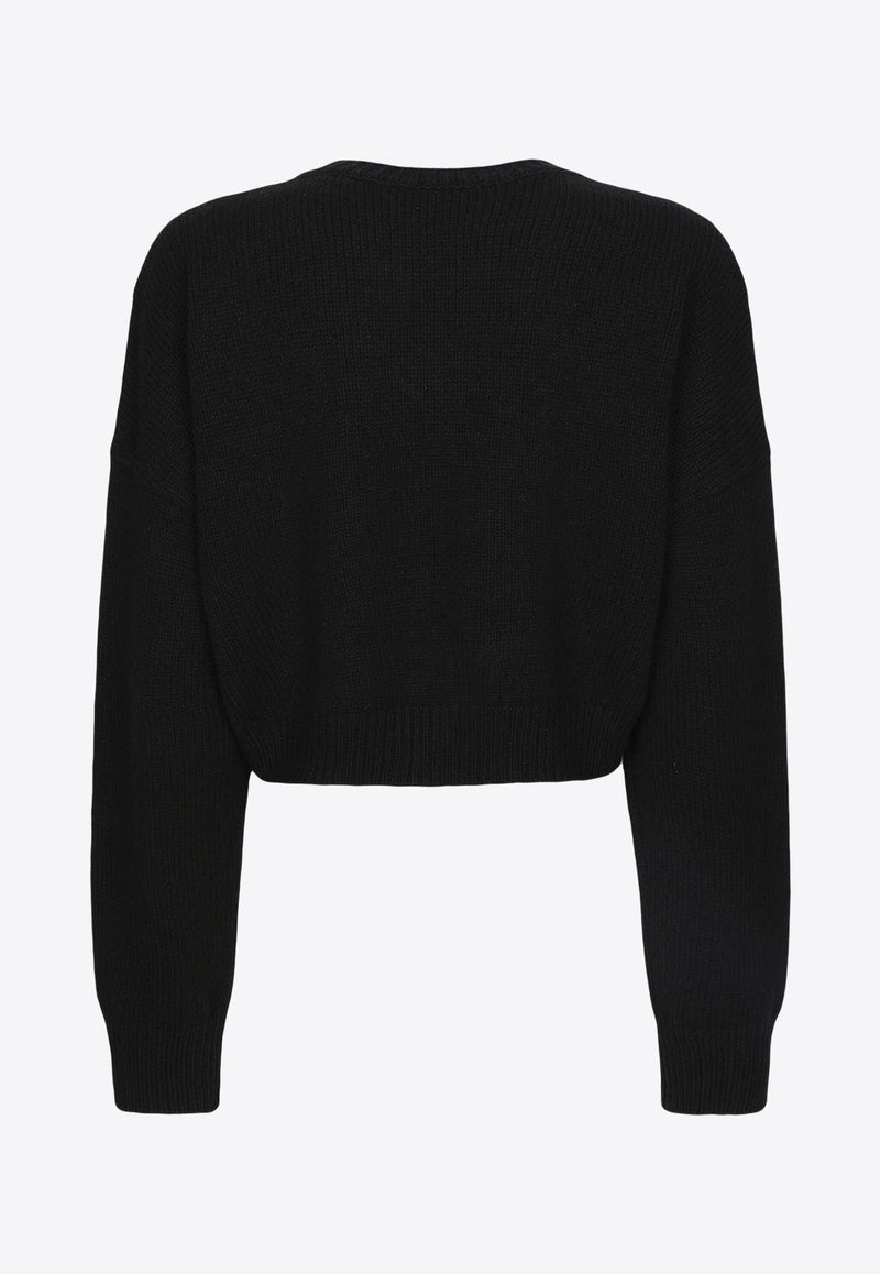 Logo Plate Knitted Cashmere Sweater