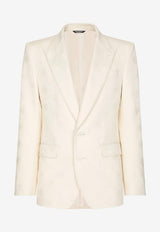 Logo Jacquard Single-Breasted Blazer