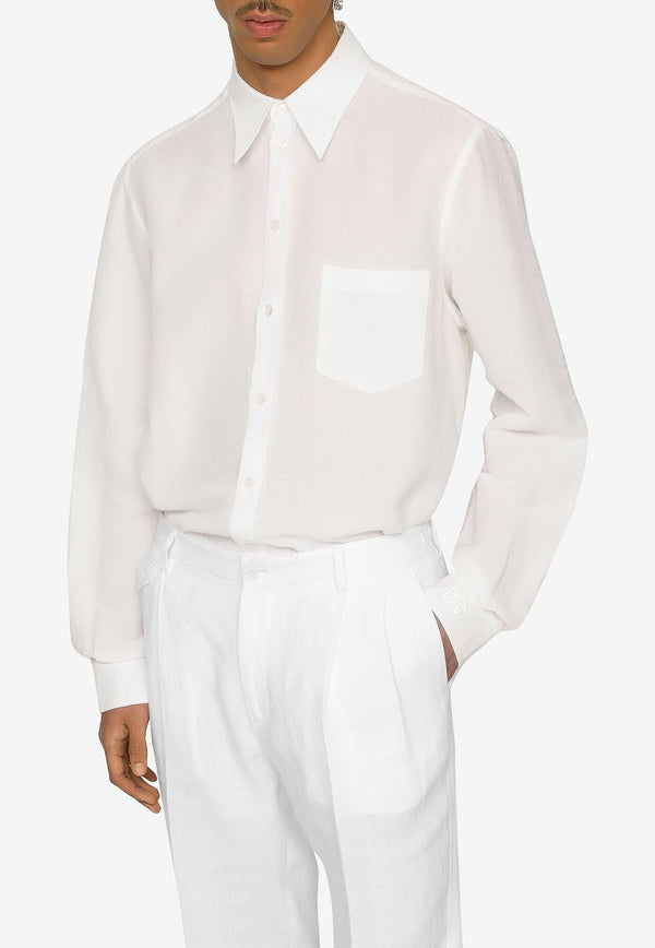Linen Blend Long-Sleeved Shirt