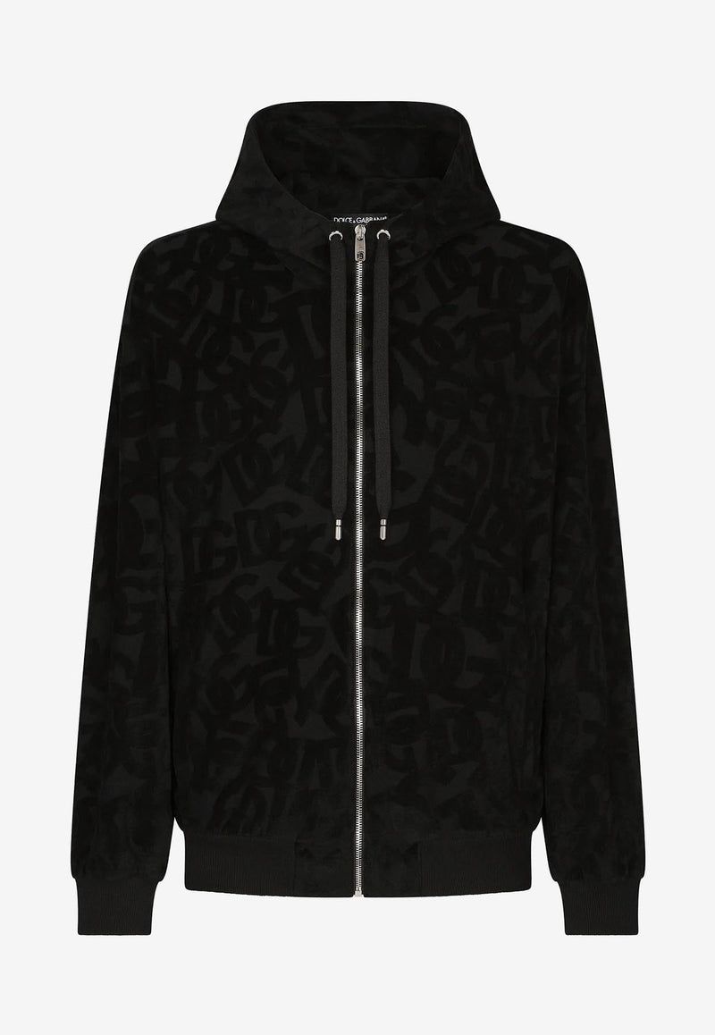 Jacquard Hooded Sweatshirt with Logo Monogram