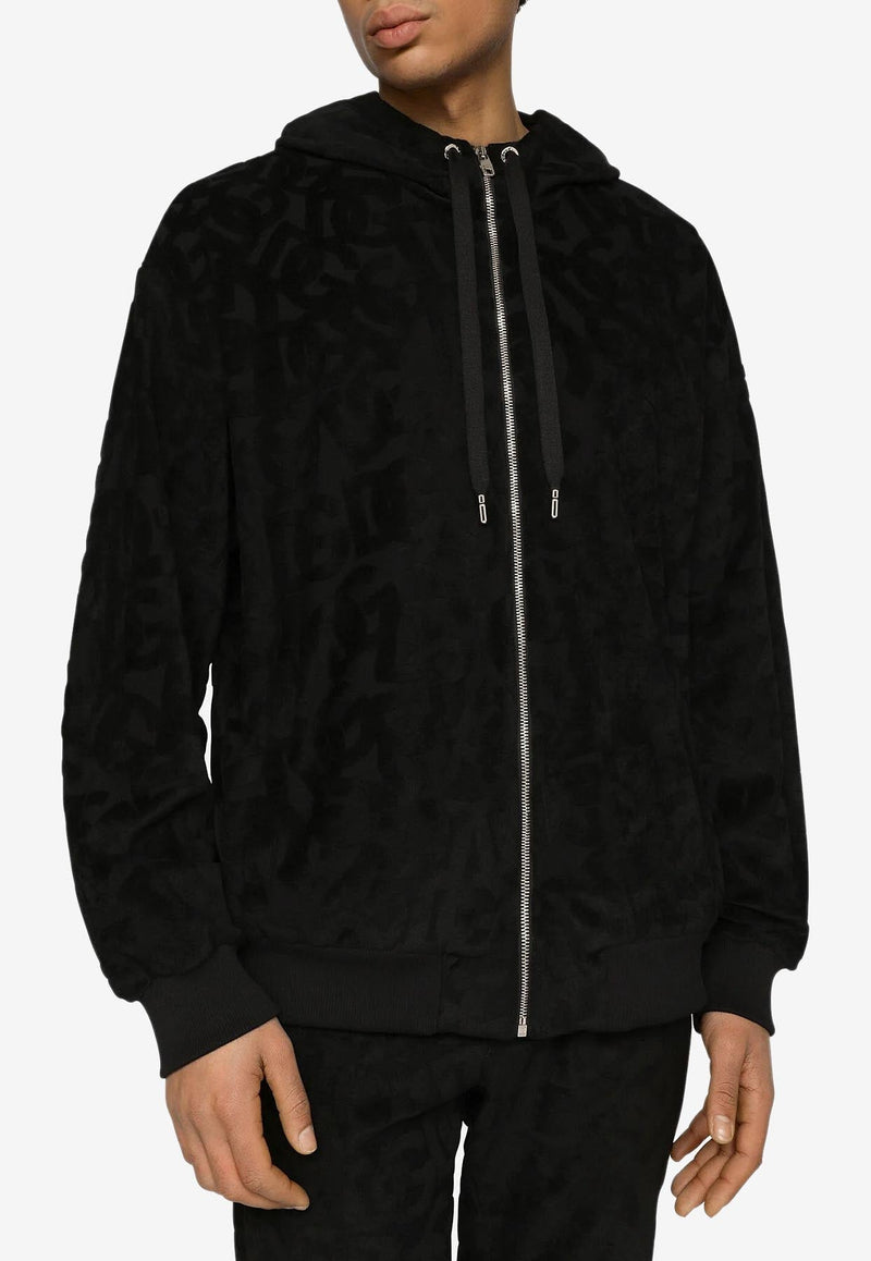 Jacquard Hooded Sweatshirt with Logo Monogram