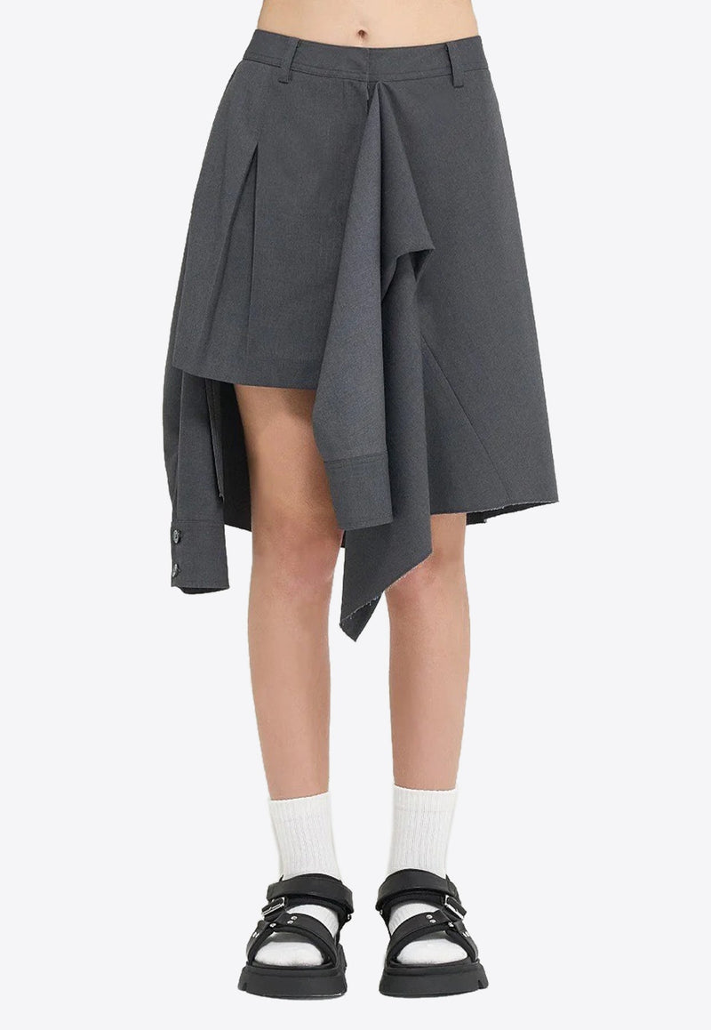 Asymmetric Mini Skirt with Layered Shirt