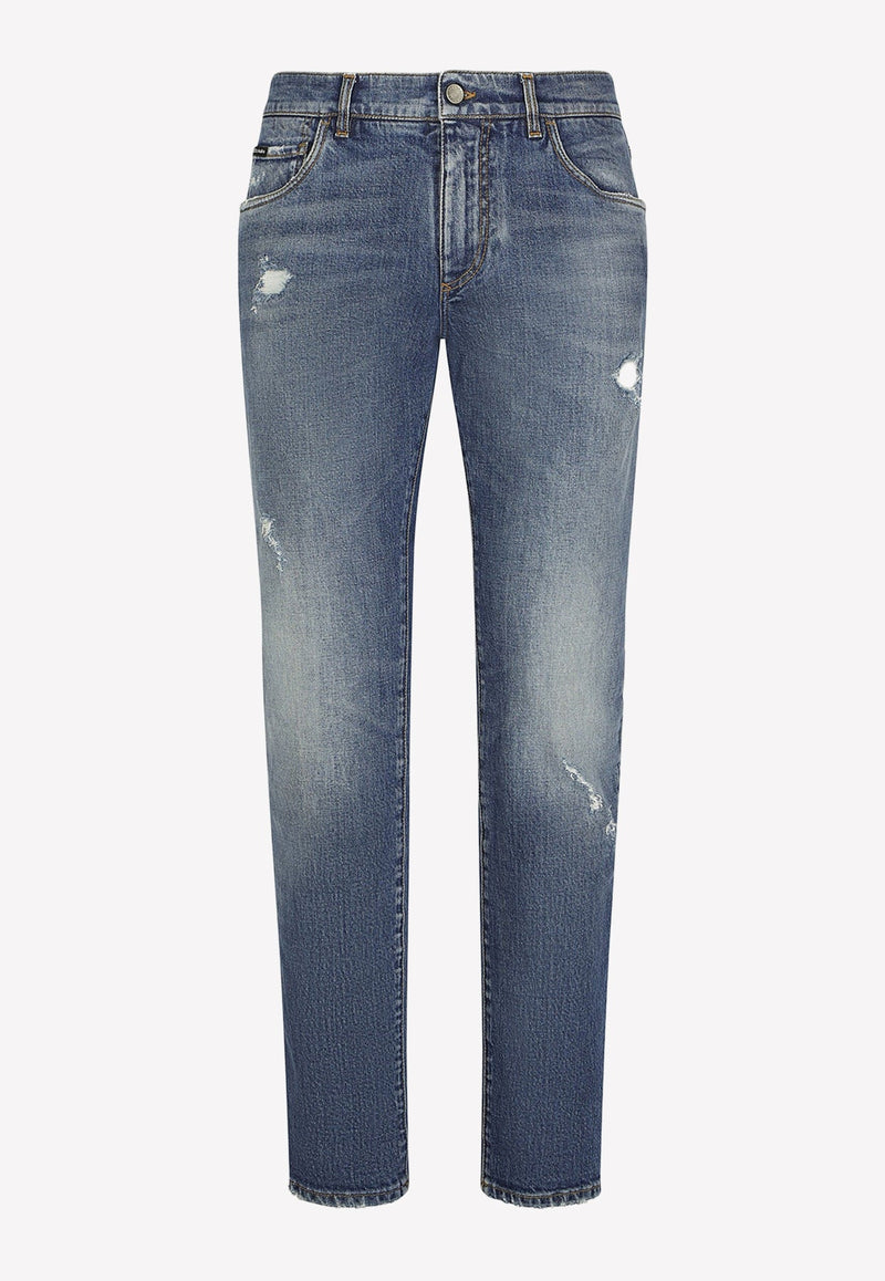 Slim-Fit Abrasions Jeans