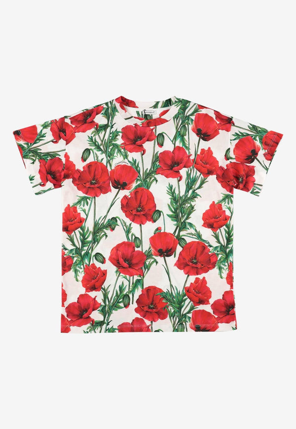 Girls Floral Print T-shirt