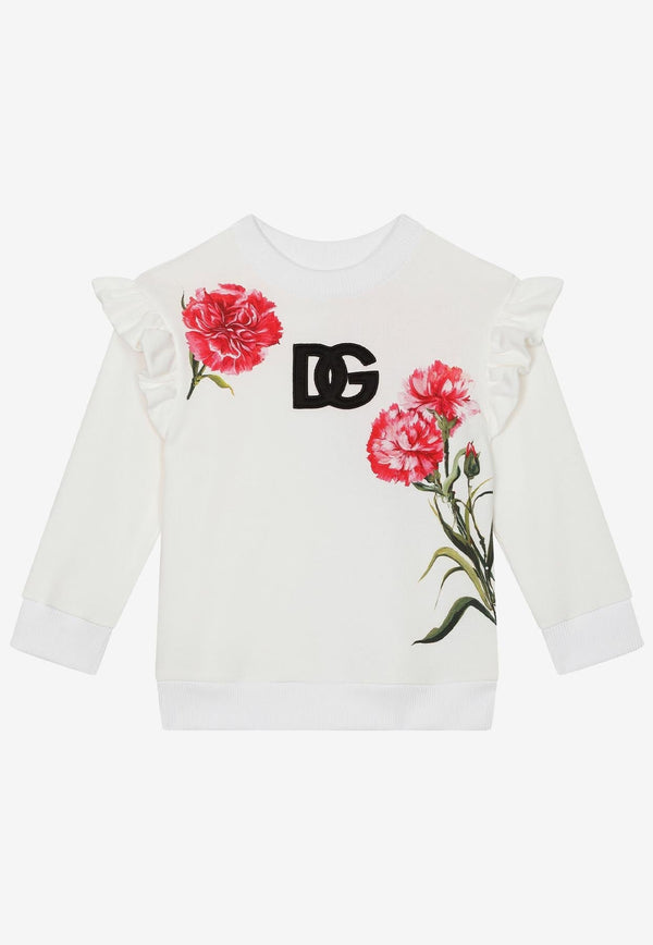 Girls Carnation Print Logo Sweatshirt