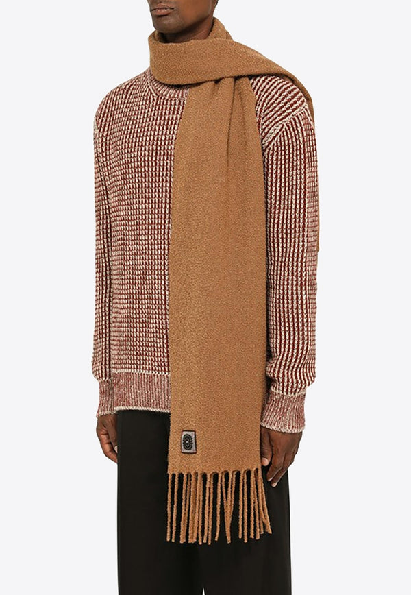 Fringed Scarf in Wool and Cashmere
