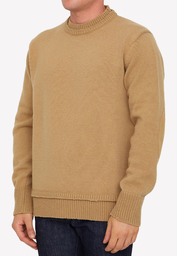 Wool Sweater with Elbow Patch