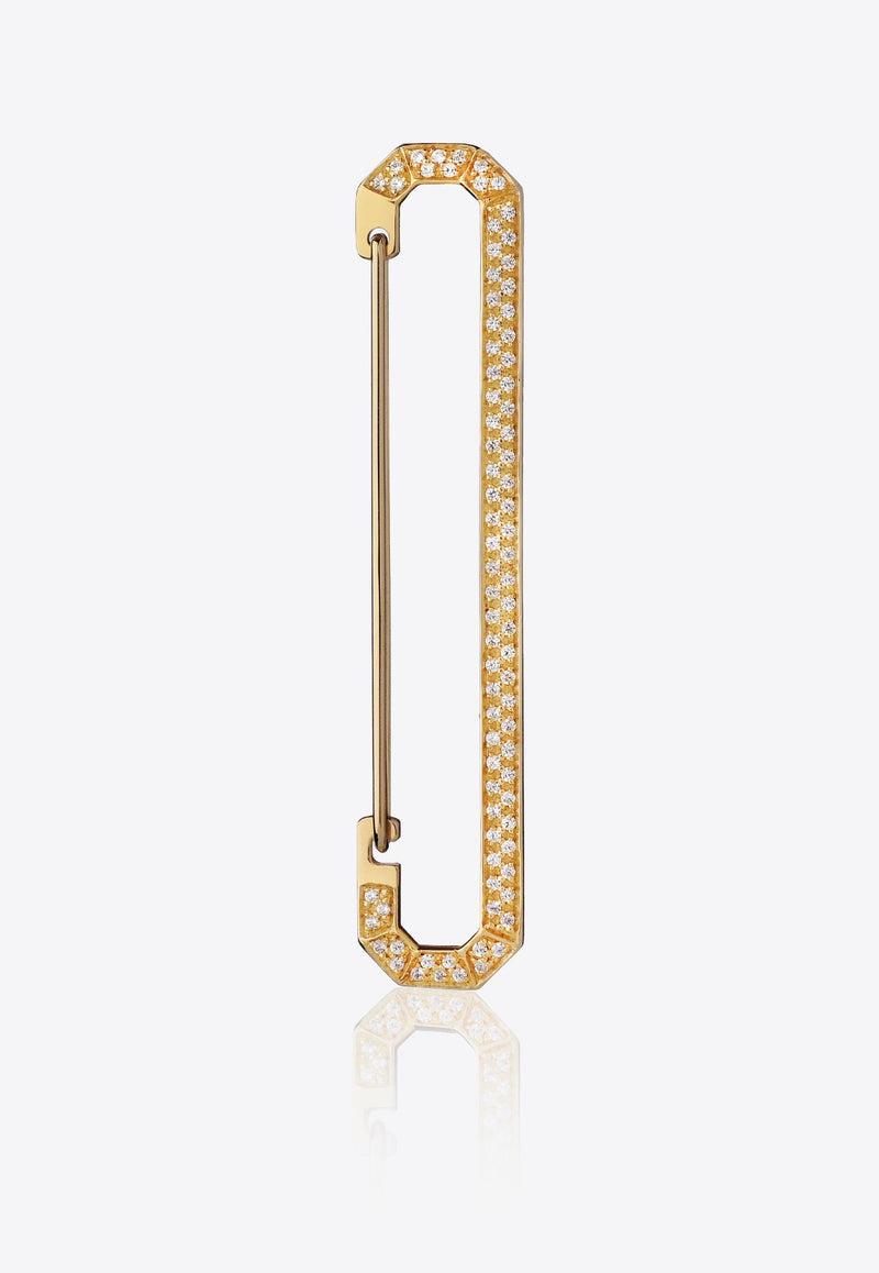 Special Order - Big NY Diamond Pave Single Earring in 18K Yellow Gold
