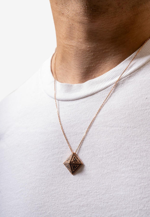 The Pyra Diamond Paved Chain Necklace in 18-karat Rose Gold