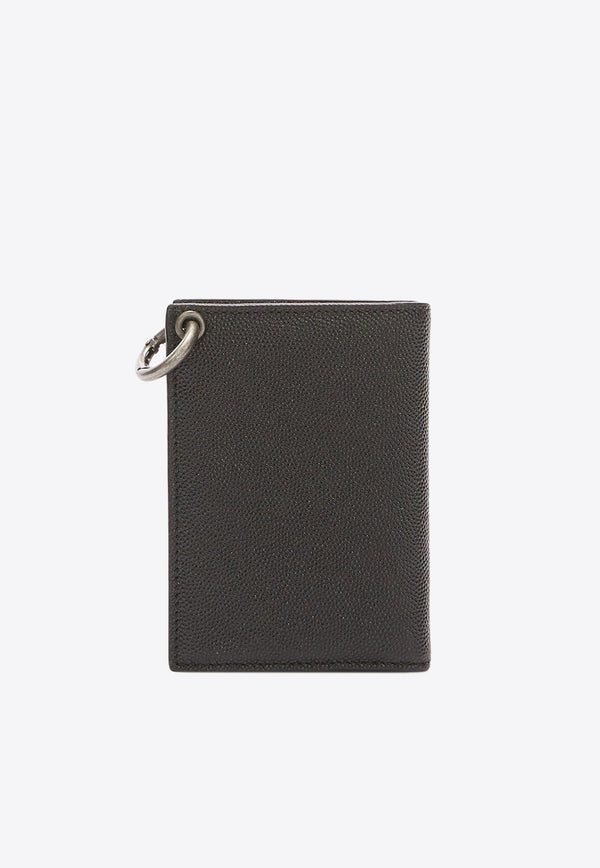 Logo Chain Cardholder in Calf Leather