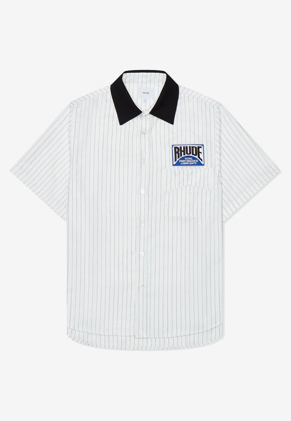 Logo Patch Striped Shirt