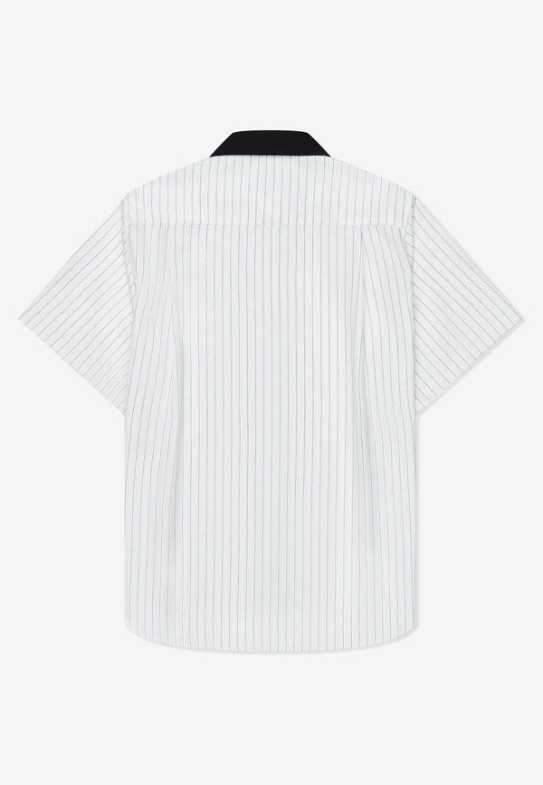 Logo Patch Striped Shirt