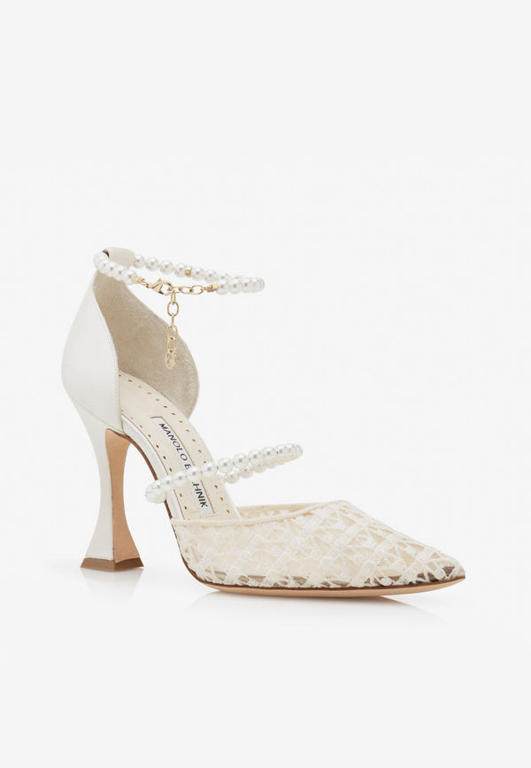 Riona 105 Lace and Pearl Pumps