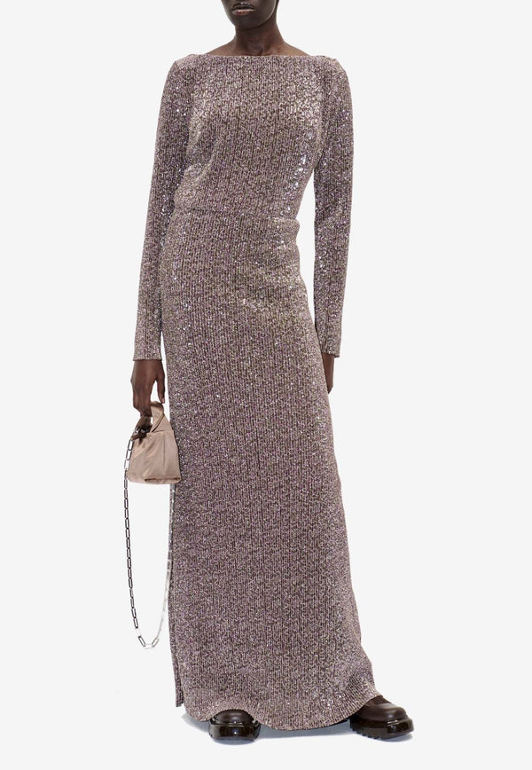 Carsoni Sequin Embellished Maxi Dress