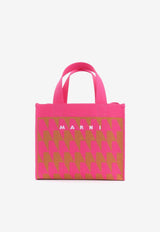 Small Houndstooth Jacquard Tote Bag