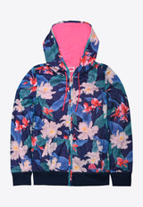 Maggie Fleece Floral Print Hooded Jacket