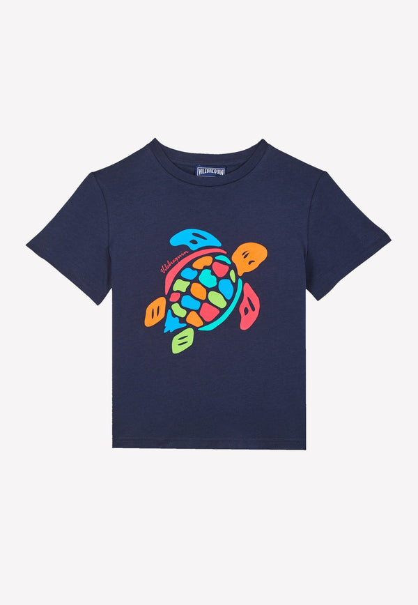 Boys Tangon Turtle Print Cotton T-shirt