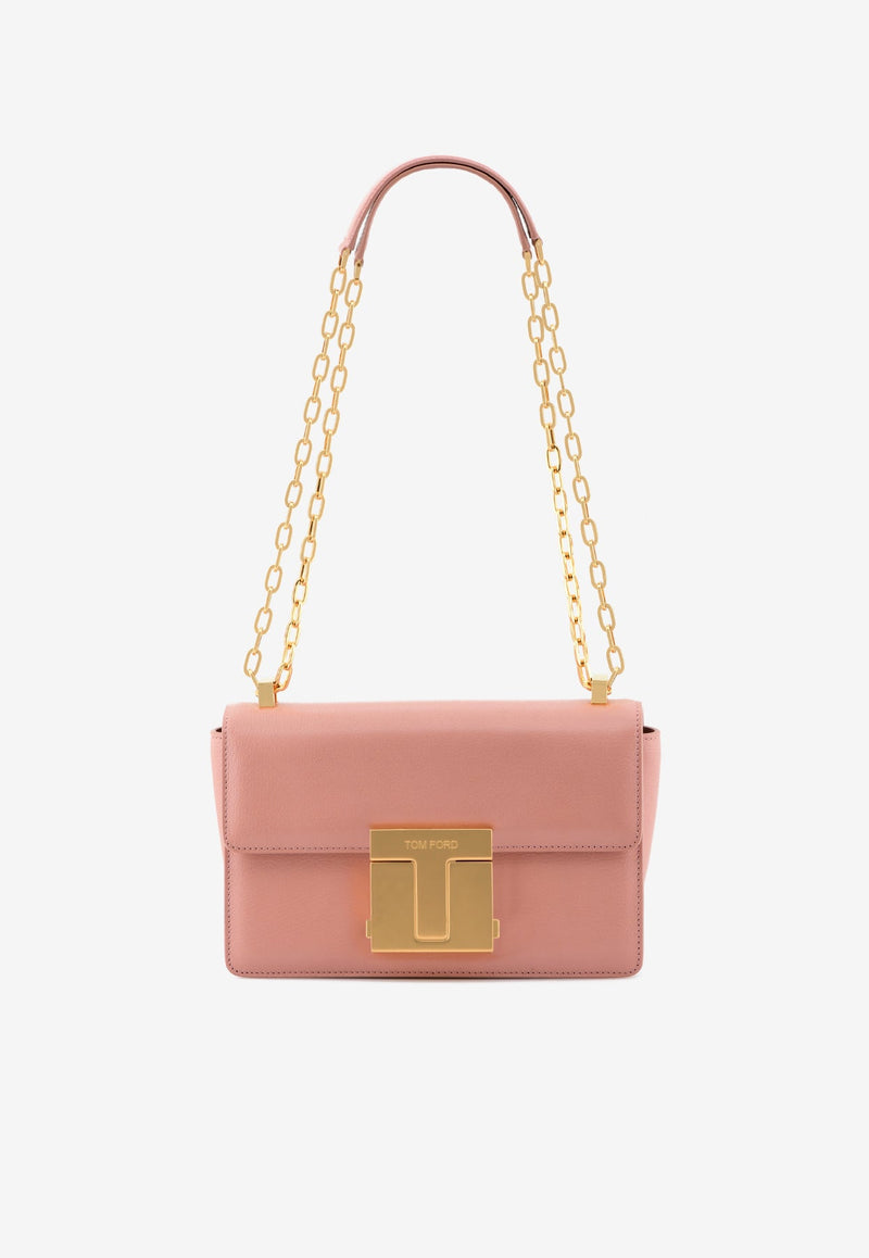 Chain Shoulder Bag in Grained Leather