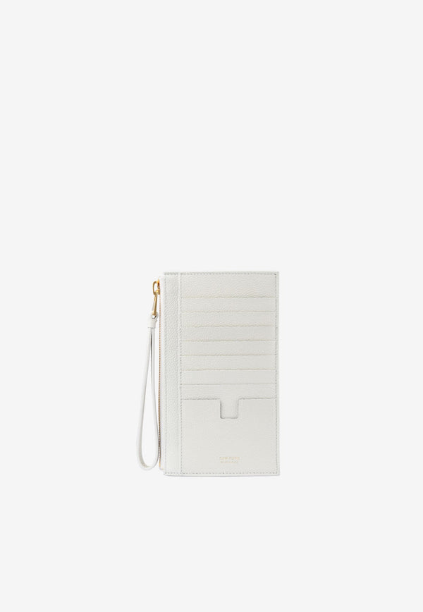 TF Zip Cardholder in Grained Leather with Wrist Strap