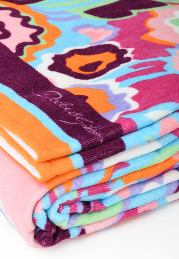 Floral Print Terry Cloth Beach Towel