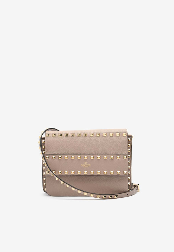 Small Rockstud Crossbody Bags in Grained Leather