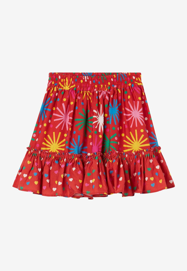 Girls Firework Print Skirt
