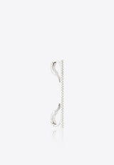 Single Bar Ear Cuff in White-Gold and Diamonds