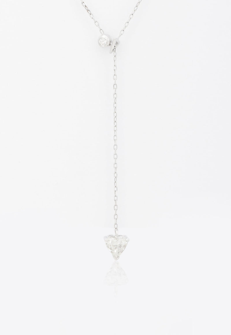 Special Order - Heart Chain Necklace in White-Gold and Diamonds