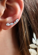 Special Order- Abstract Ear Cuffs in White-Gold and Diamonds