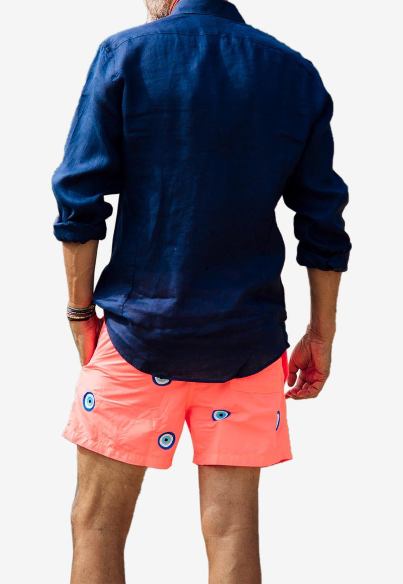 All-Over Mataki Embroidered Swim Shorts