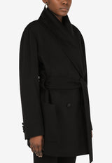 Shawl-Neck Cashmere Wrap Coat