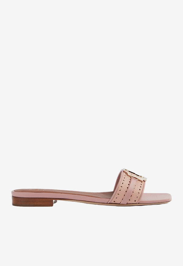 Gena Flat Sandals in Grained Nappa Leather