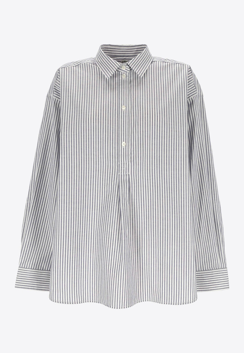 Striped Half-Placket Shirt